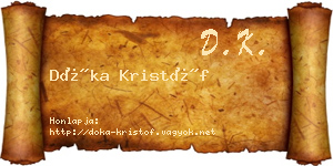 Dóka Kristóf névjegykártya