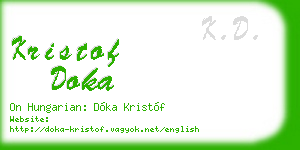 kristof doka business card